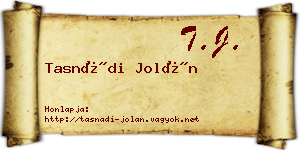 Tasnádi Jolán névjegykártya